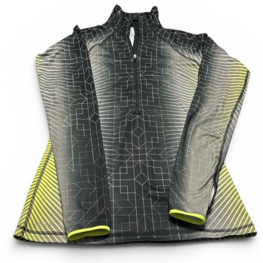 Nike Pro Women's Medium Thermal Running Jacket Black Volt Hyperwarm Geometric